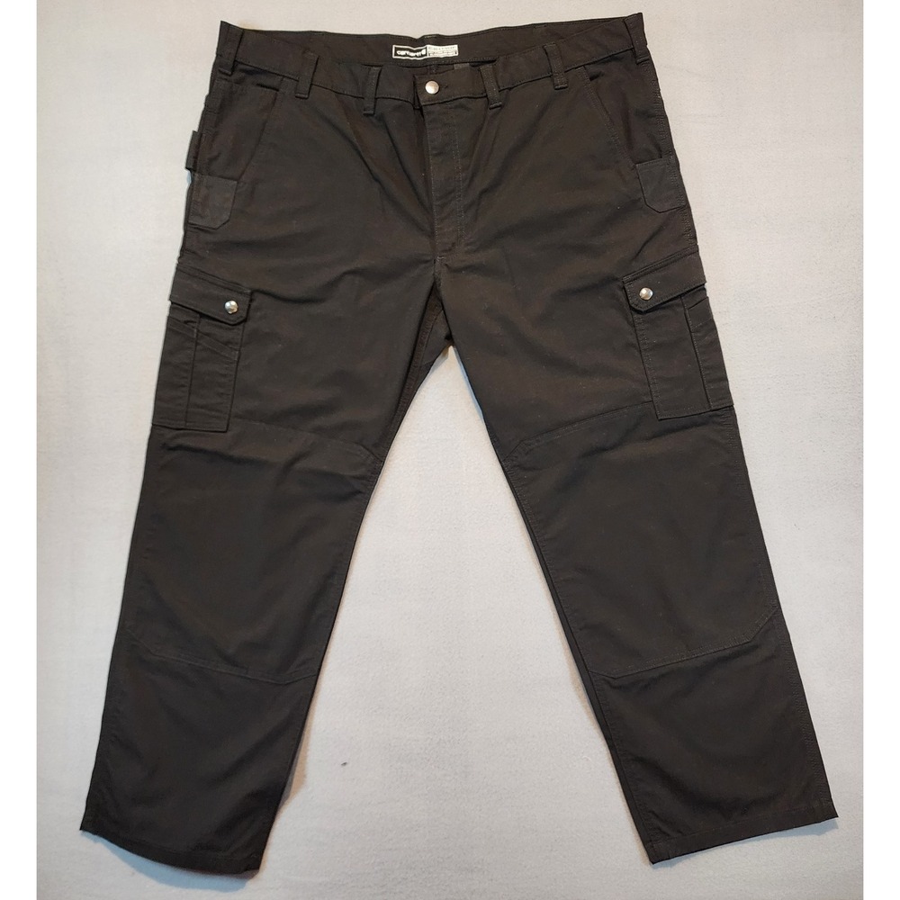 Carhartt 44x30 Relaxed Fit Ripstop Double Front Cargo Work Pants Black NWT